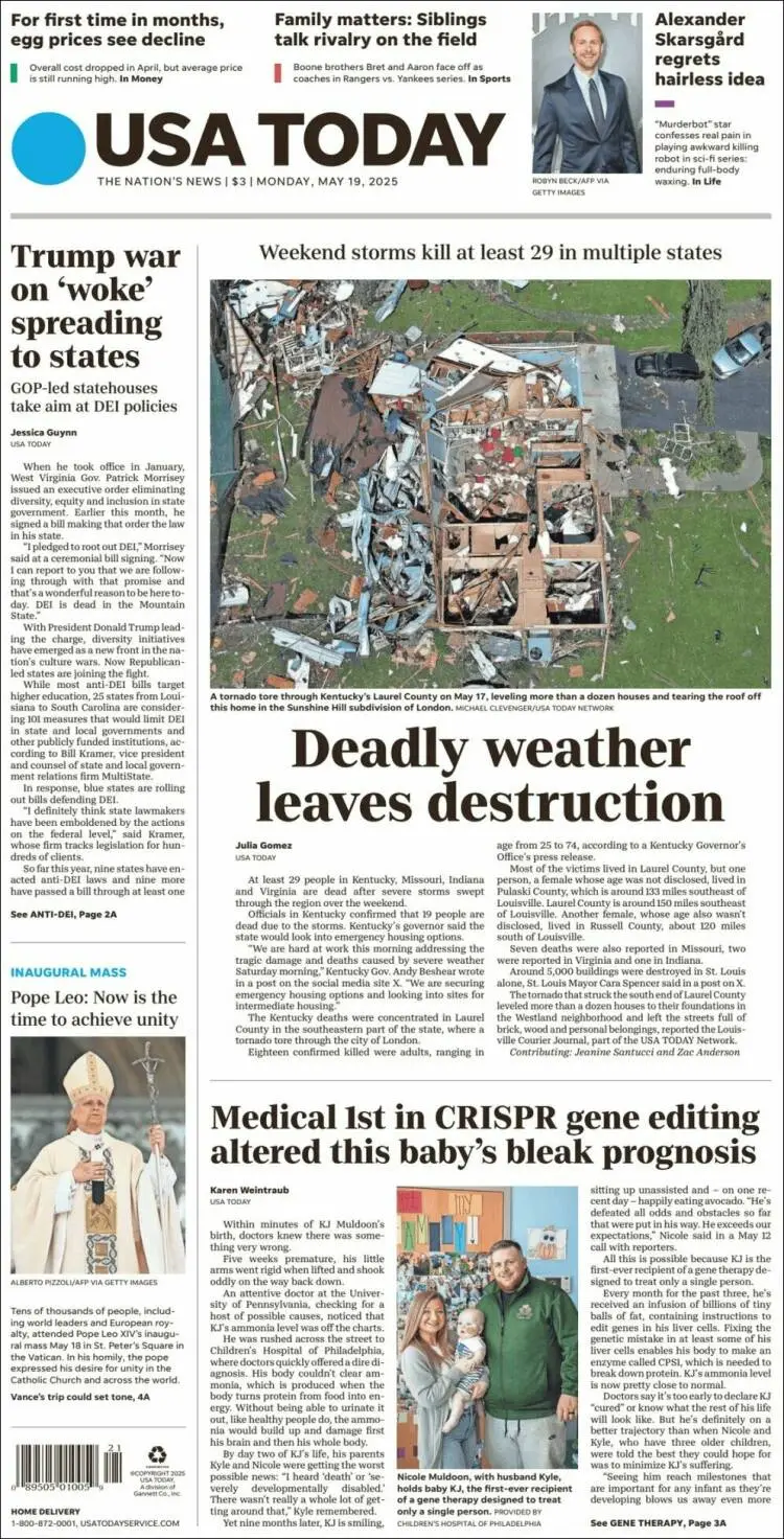 Prima-pagina-usa-today-edizione-di-oggi-2025-05-19