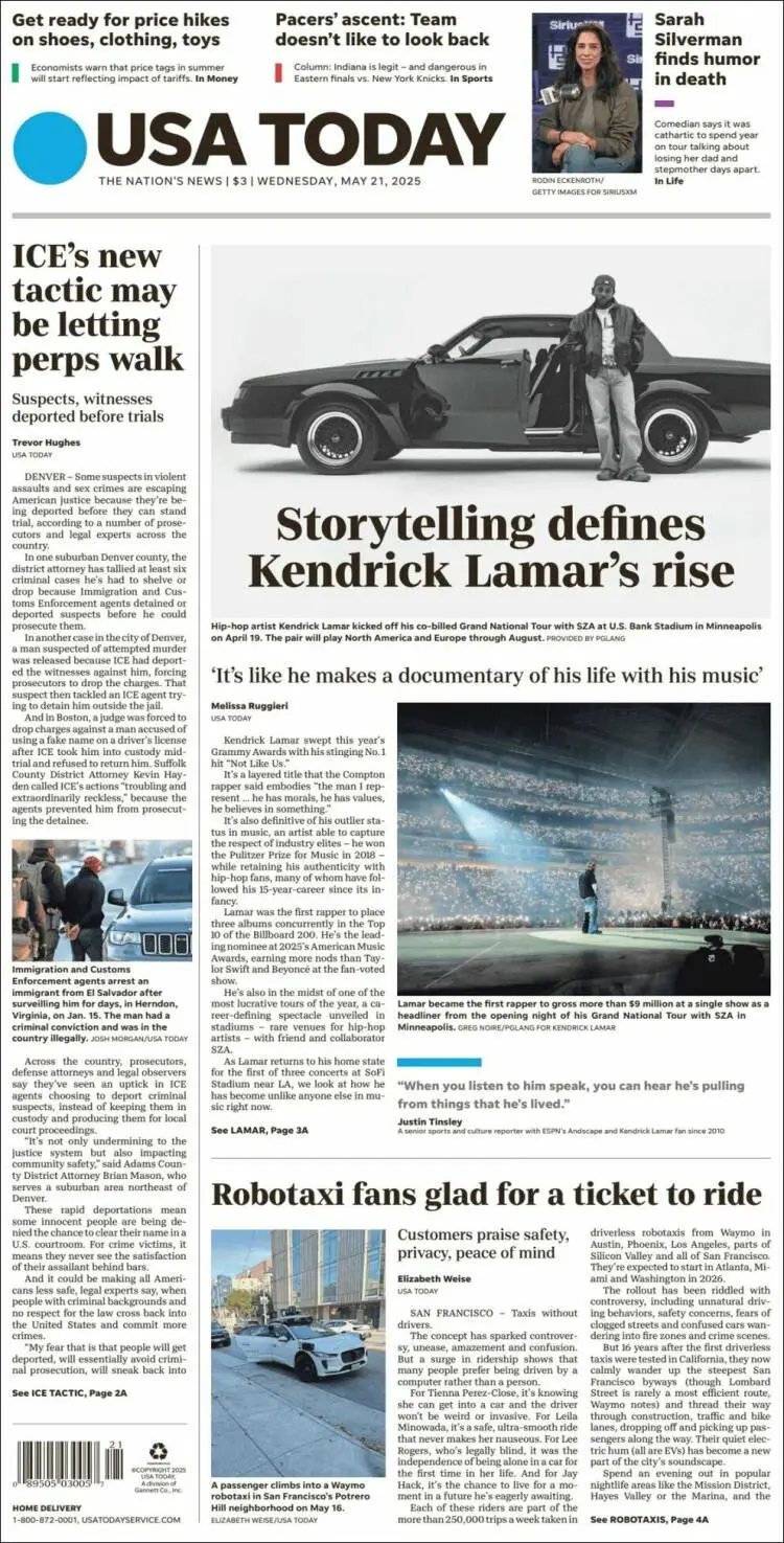 Prima-pagina-usa-today-edizione-di-oggi-2025-05-21