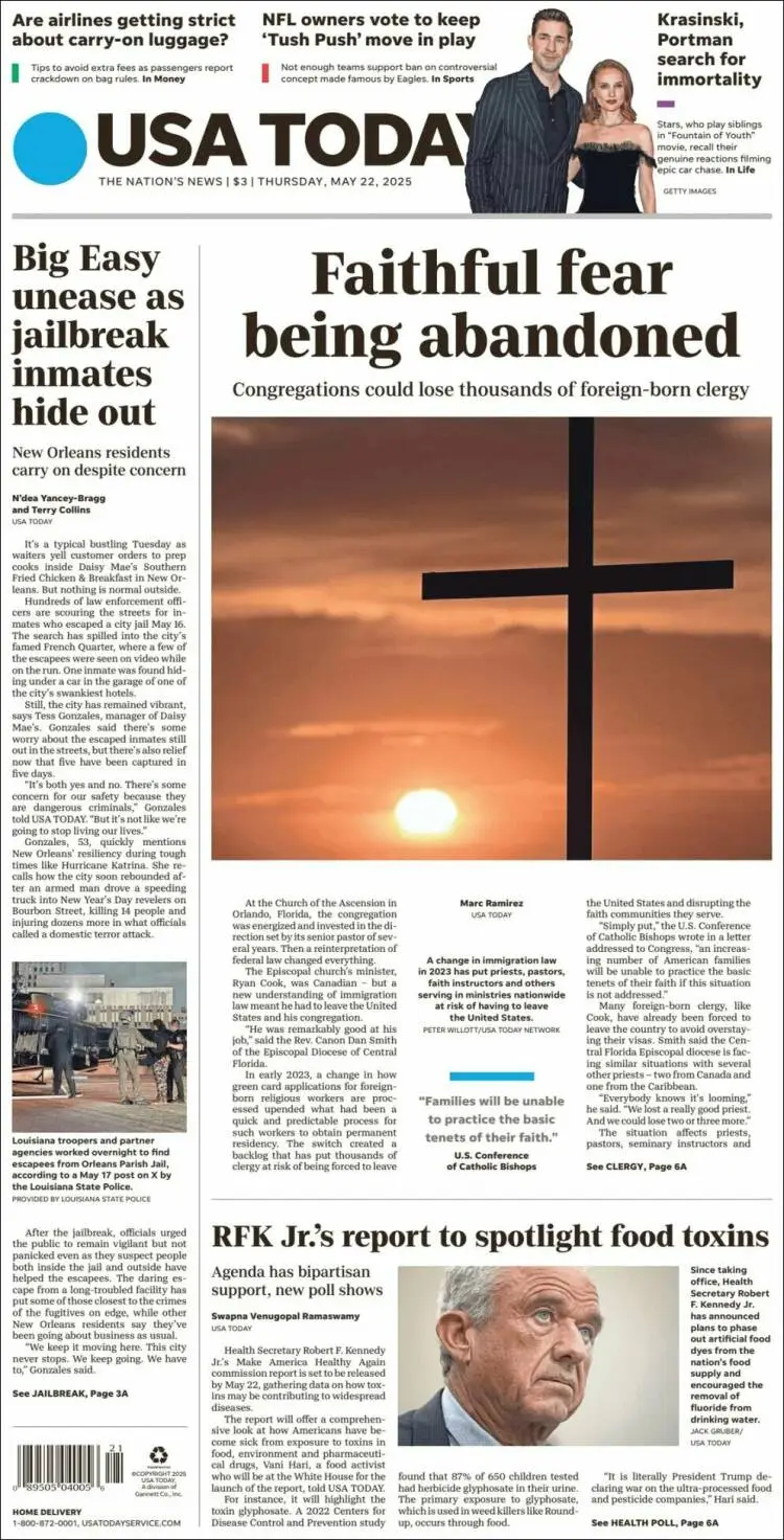 Prima-pagina-usa-today-edizione-di-oggi-2025-05-22