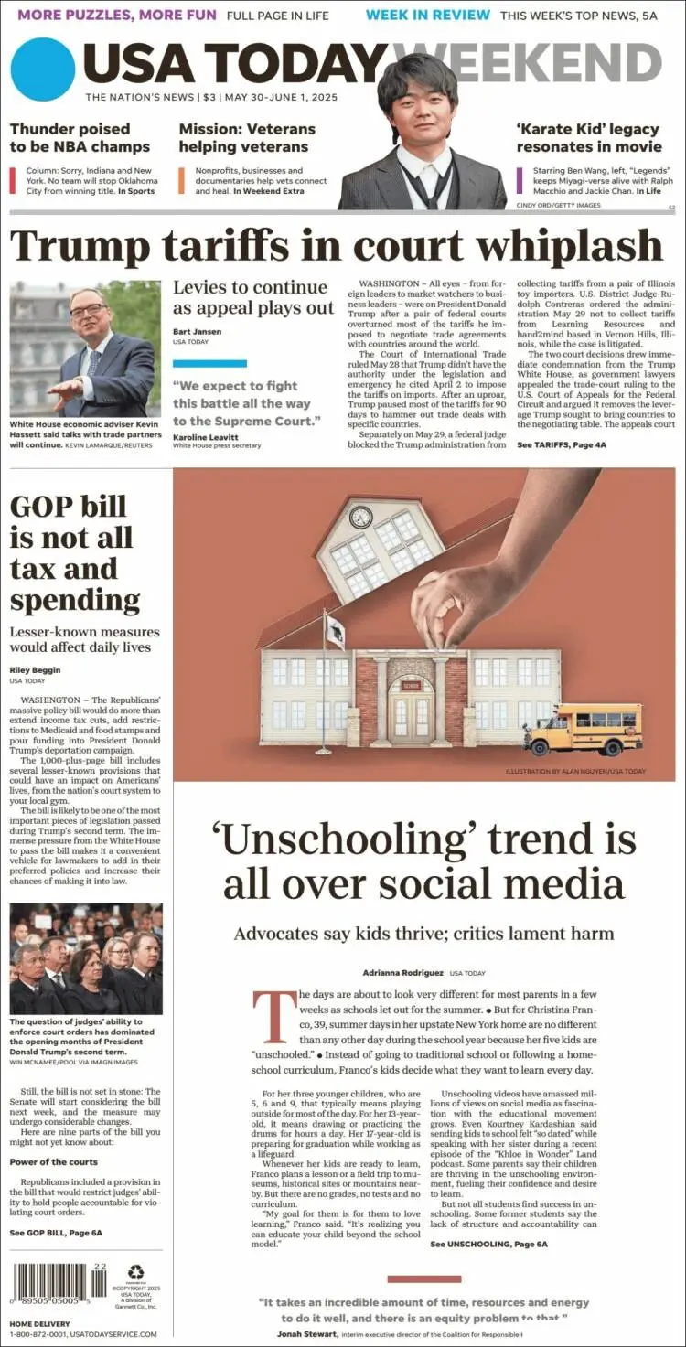 Prima-pagina-usa-today-edizione-di-oggi-2025-05-30