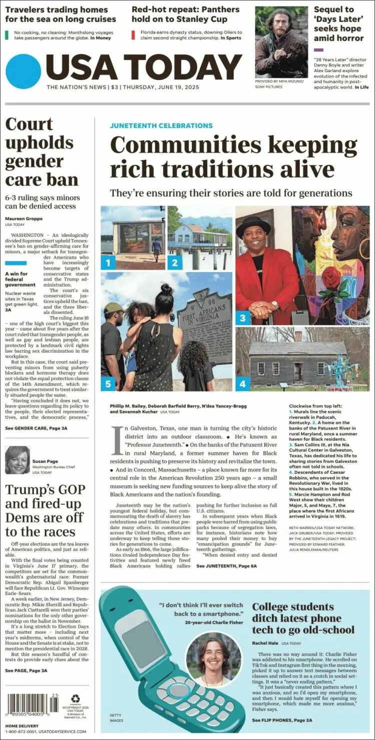 Prima-pagina-usa-today-edizione-di-oggi-2025-06-19