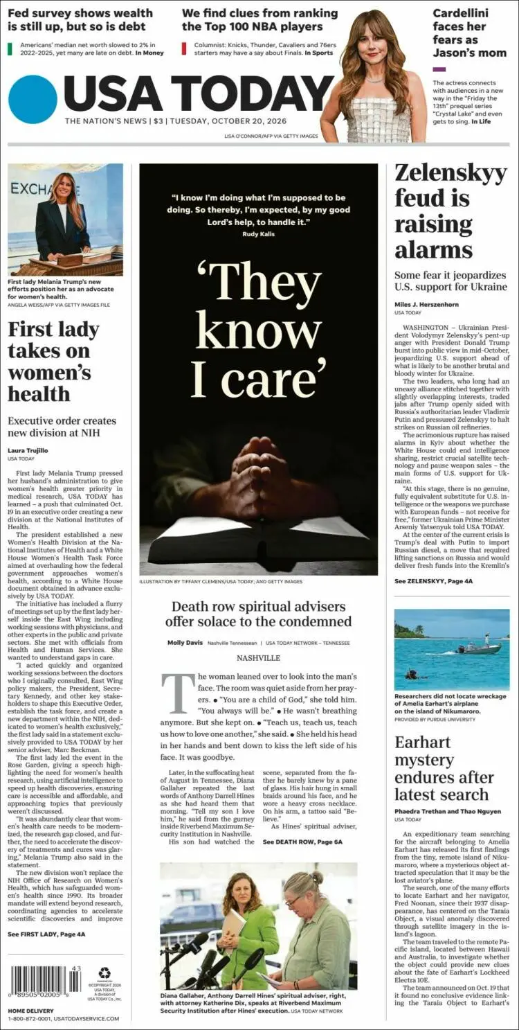 Prima-pagina-usa-today-edizione-di-oggi-2026-10-20