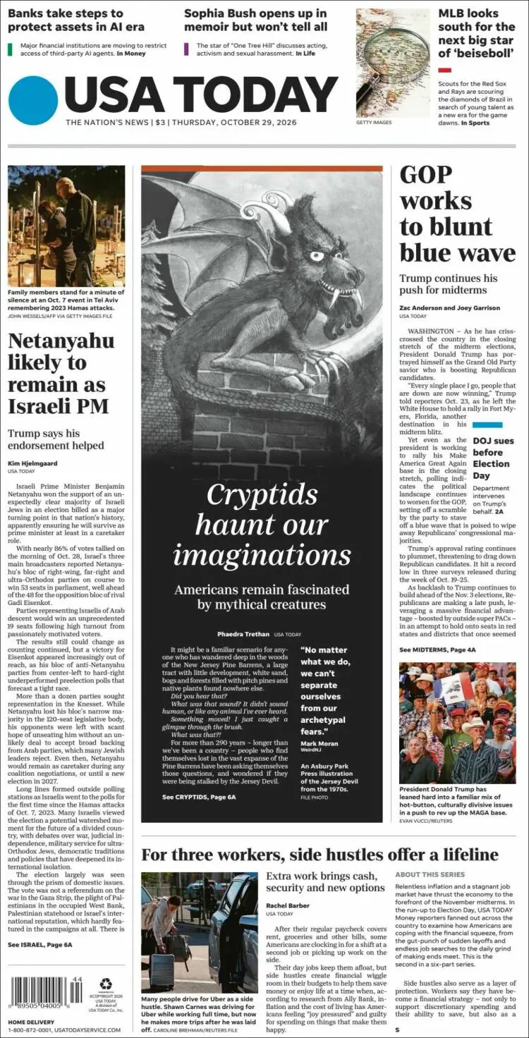 Prima-pagina-usa-today-edizione-di-oggi-2026-10-29